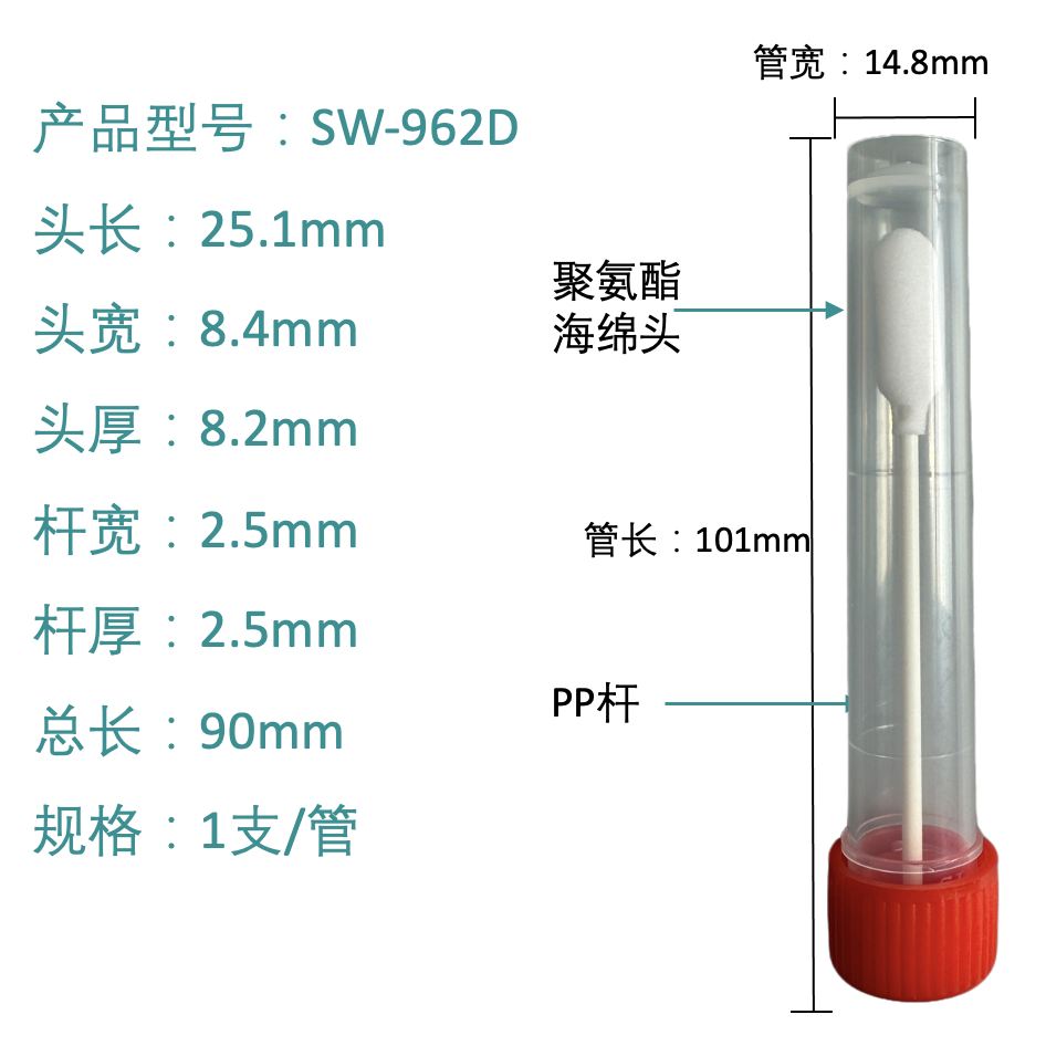 Tăm bông làm sạch chính xác SW-962D (Đầu bọt Polyurethane)